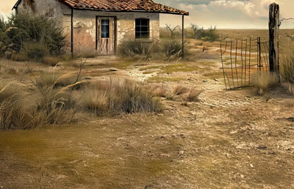 Abandoned House In The Desert Sweep Backdrop
