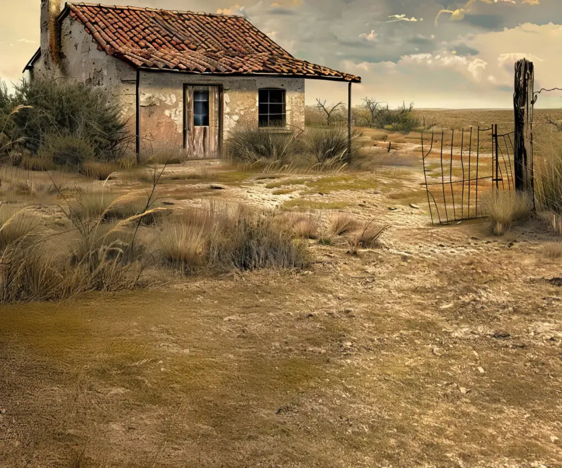 Abandoned House In The Desert Sweep Backdrop