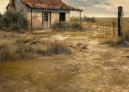 Abandoned House In The Desert Sweep Backdrop
