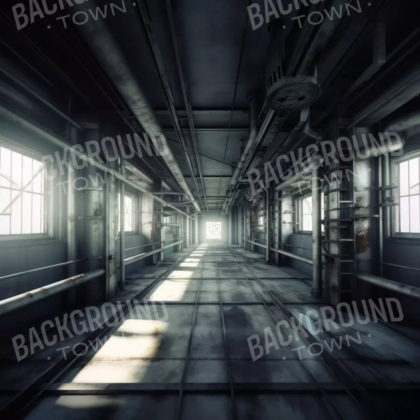 Abandoned Station 8X8 Fleece ( 96 X Inch ) Backdrop