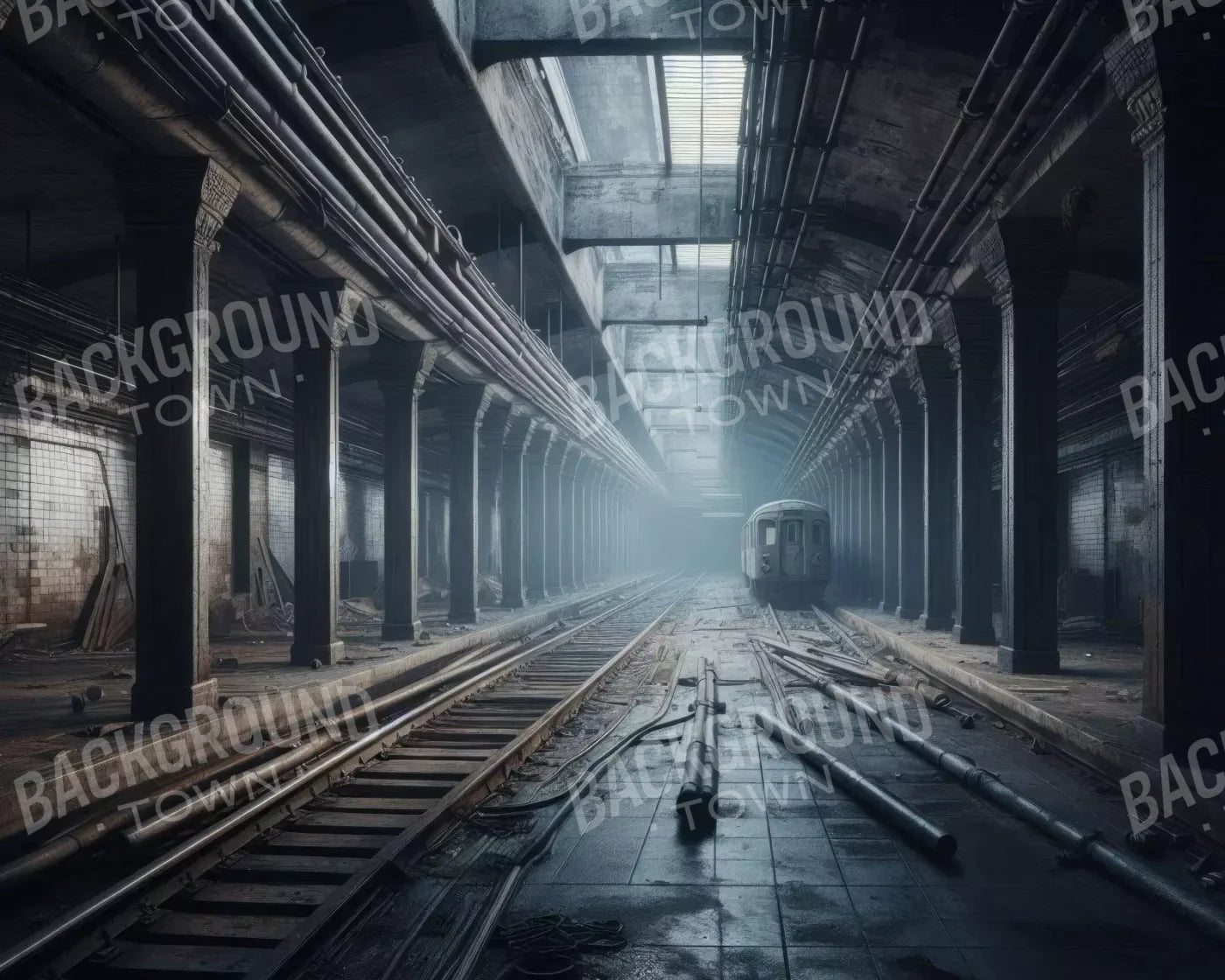 Abandoned Subway 10’X8’ Fleece (120 X 96 Inch) Backdrop