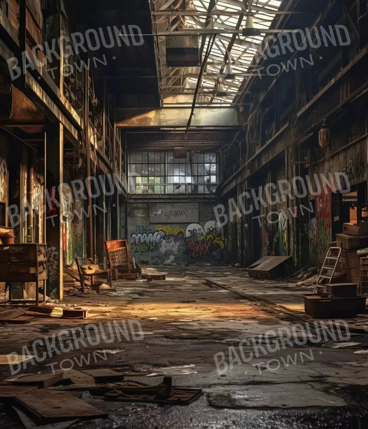 Abandoned Warehouse I 10X12 Ultracloth ( 120 X 144 Inch ) Backdrop