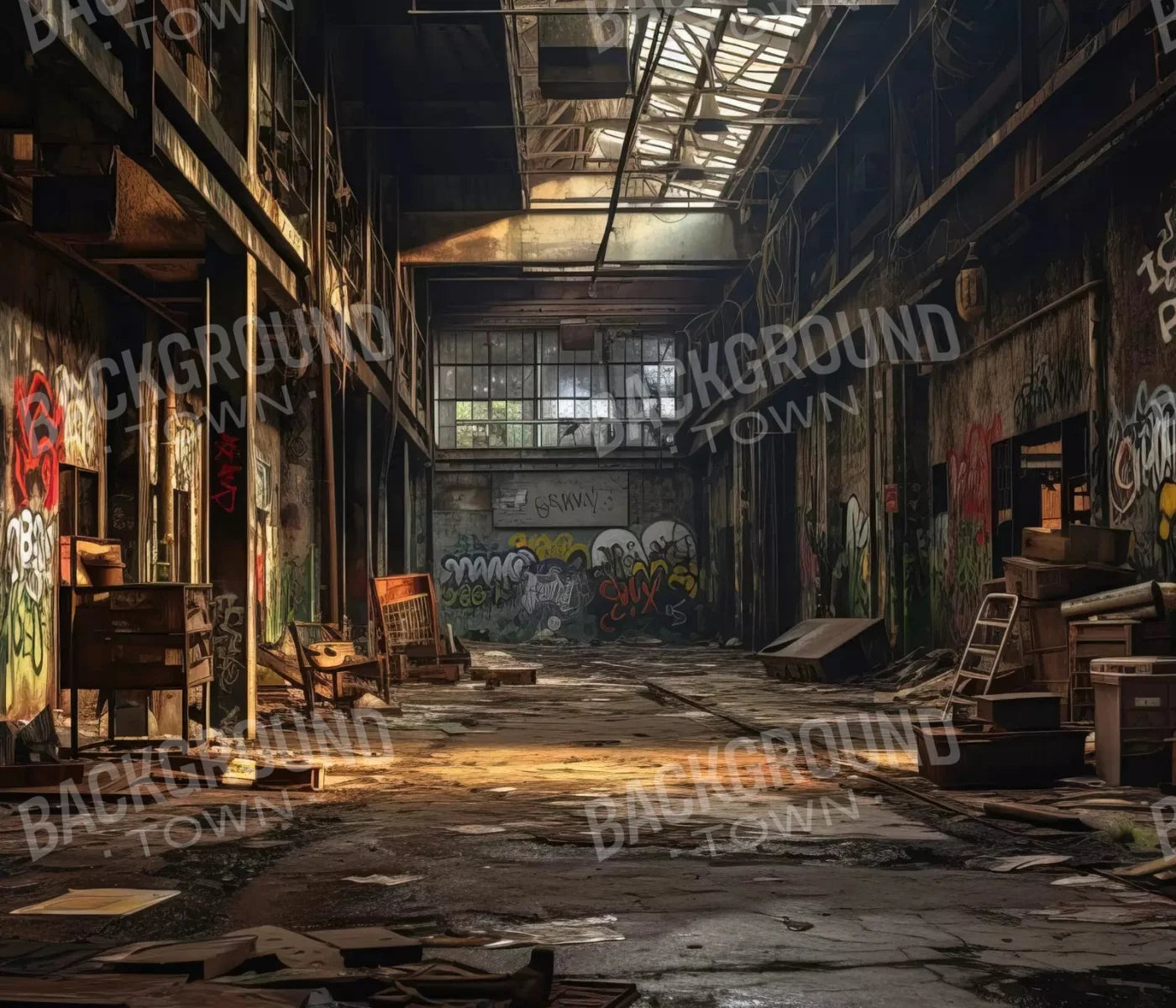 Abandoned Warehouse I 12X10 Ultracloth ( 144 X 120 Inch ) Backdrop