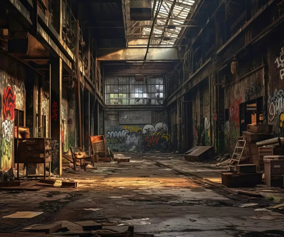 Abandoned Warehouse I 5X42 Fleece ( 60 X 50 Inch ) Backdrop