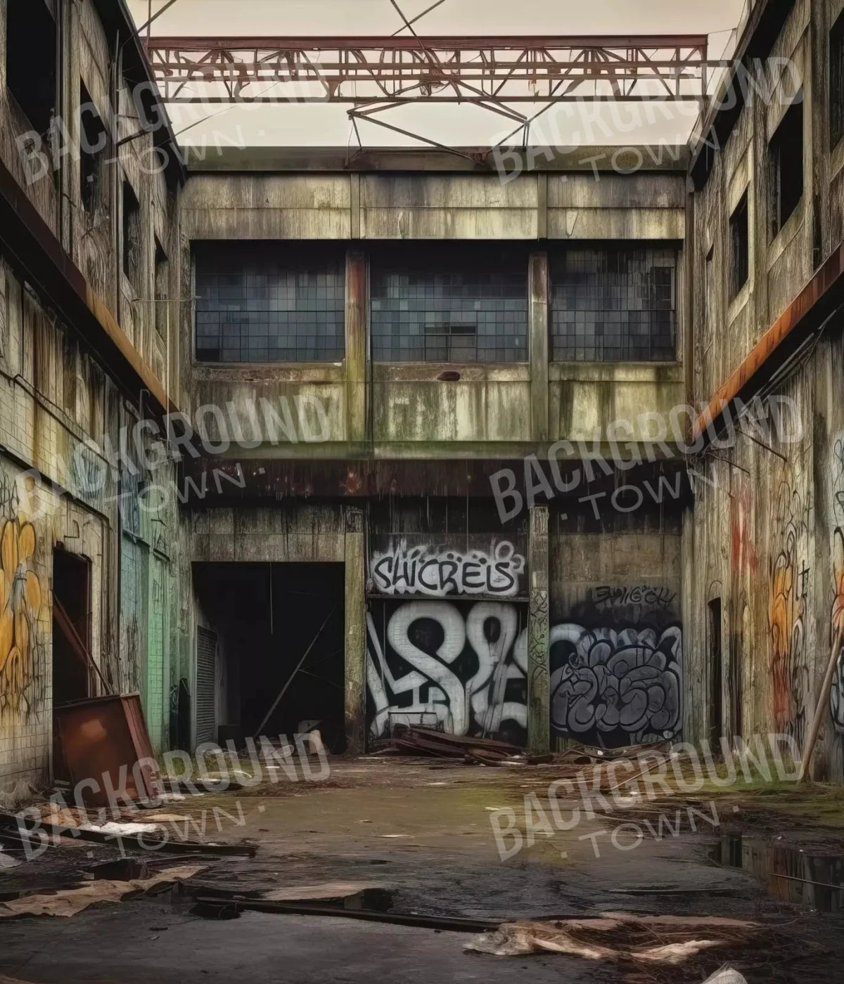 Abandoned Warehouse Ii 10X12 Ultracloth ( 120 X 144 Inch ) Backdrop