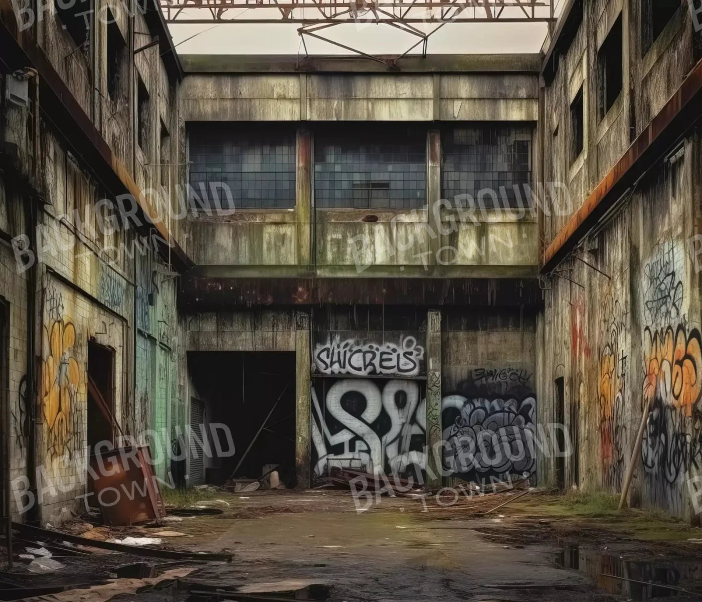 Abandoned Warehouse Ii 12X10 Ultracloth ( 144 X 120 Inch ) Backdrop