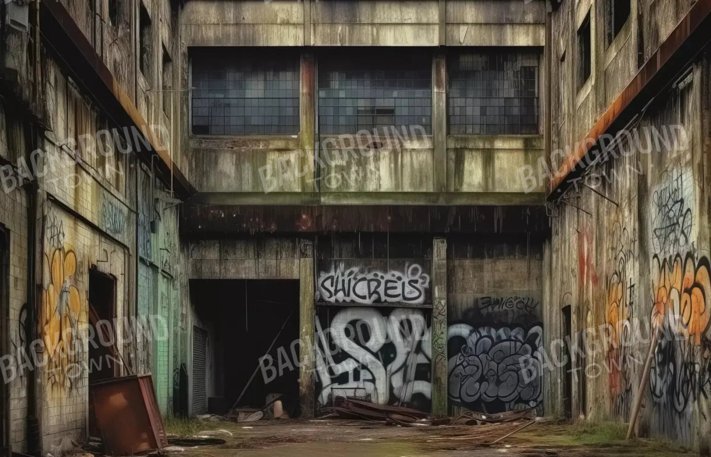 Abandoned Warehouse Ii 12X8 Ultracloth ( 144 X 96 Inch ) Backdrop