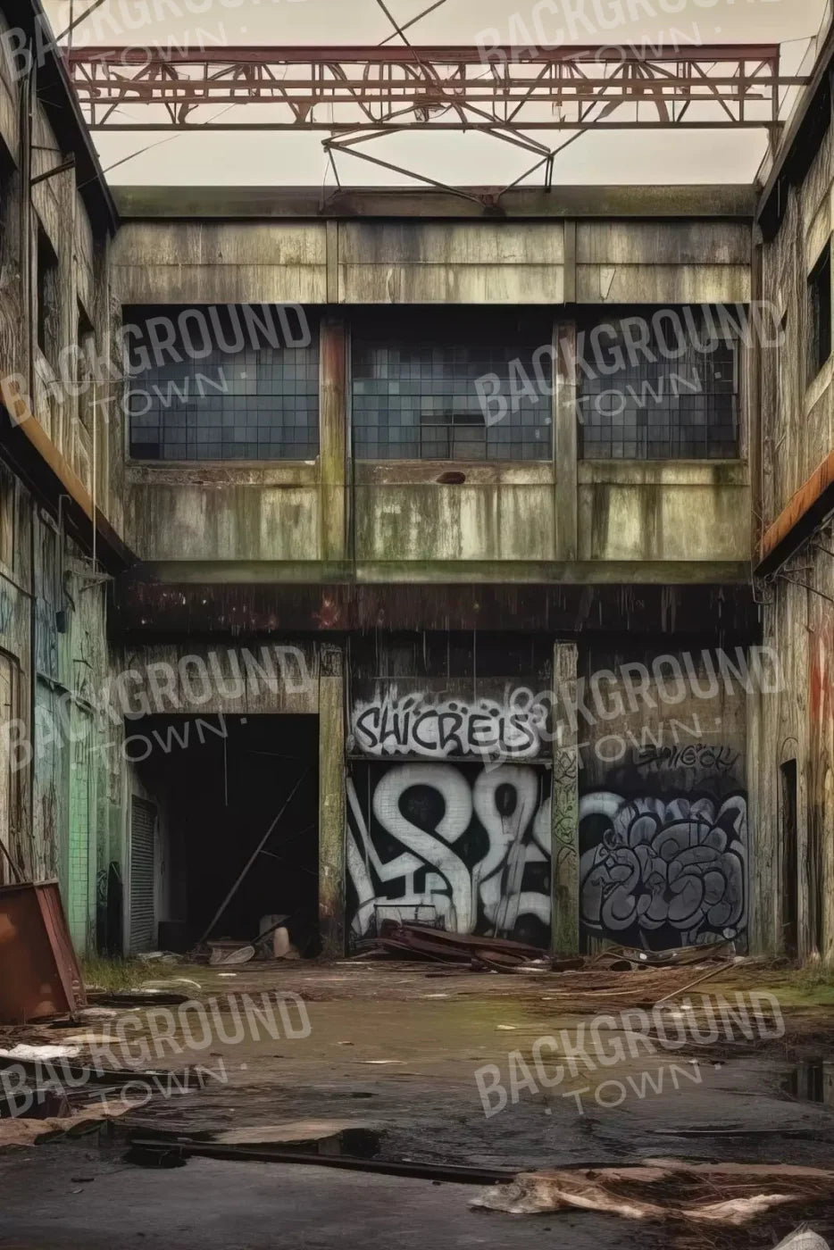 Abandoned Warehouse Ii 5X8 Ultracloth ( 60 X 96 Inch ) Backdrop