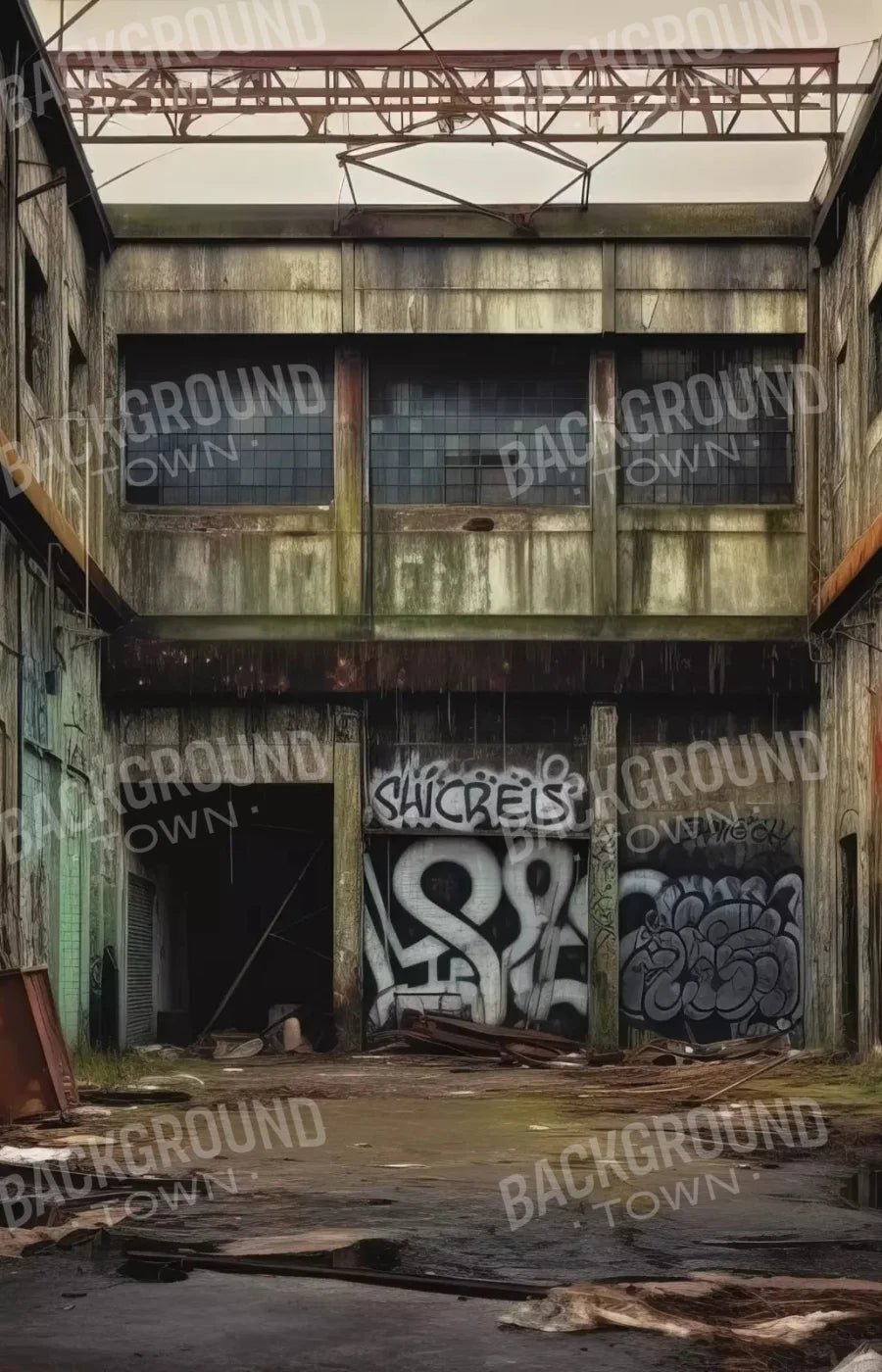 Abandoned Warehouse Ii 8X12 Ultracloth ( 96 X 144 Inch ) Backdrop