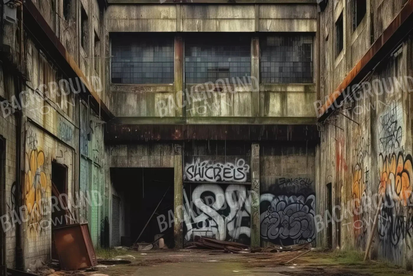 Abandoned Warehouse Ii 8X5 Ultracloth ( 96 X 60 Inch ) Backdrop