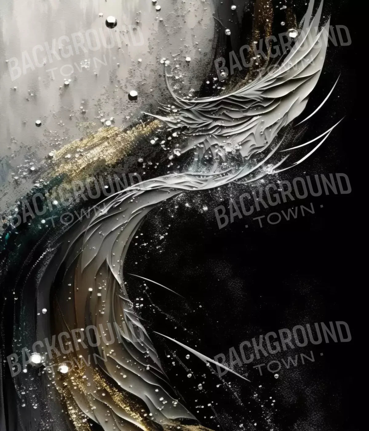 Abstract In Gold And Black 10X12 Ultracloth ( 120 X 144 Inch ) Backdrop