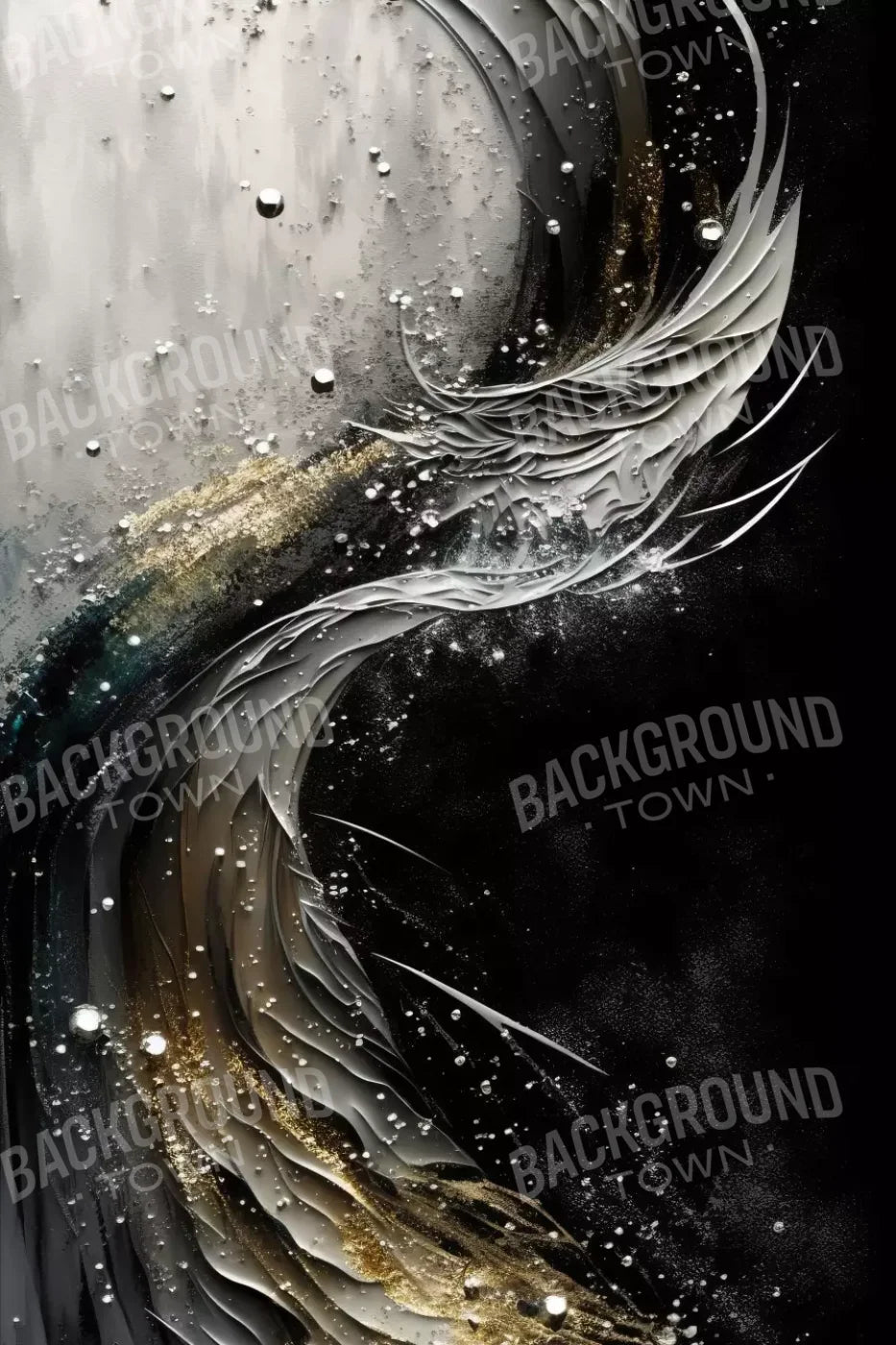 Abstract In Gold And Black 5X8 Ultracloth ( 60 X 96 Inch ) Backdrop