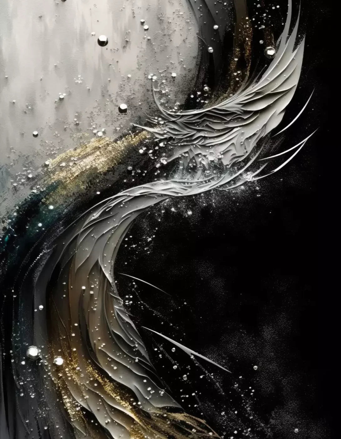 Abstract In Gold And Black 6X8 Fleece ( 72 X 96 Inch ) Backdrop