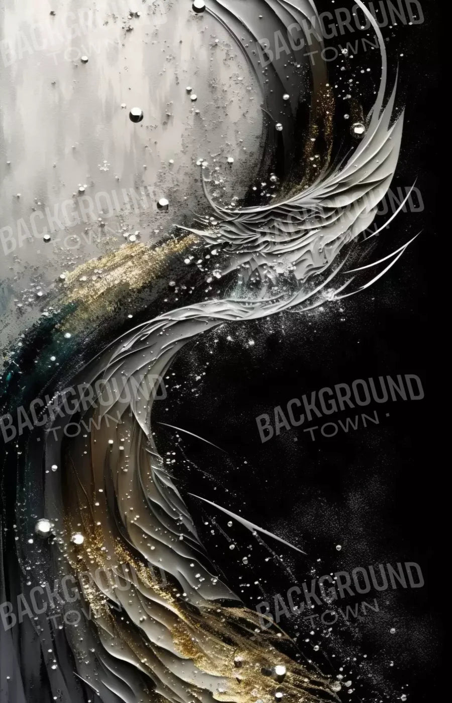 Abstract In Gold And Black 8X12 Ultracloth ( 96 X 144 Inch ) Backdrop