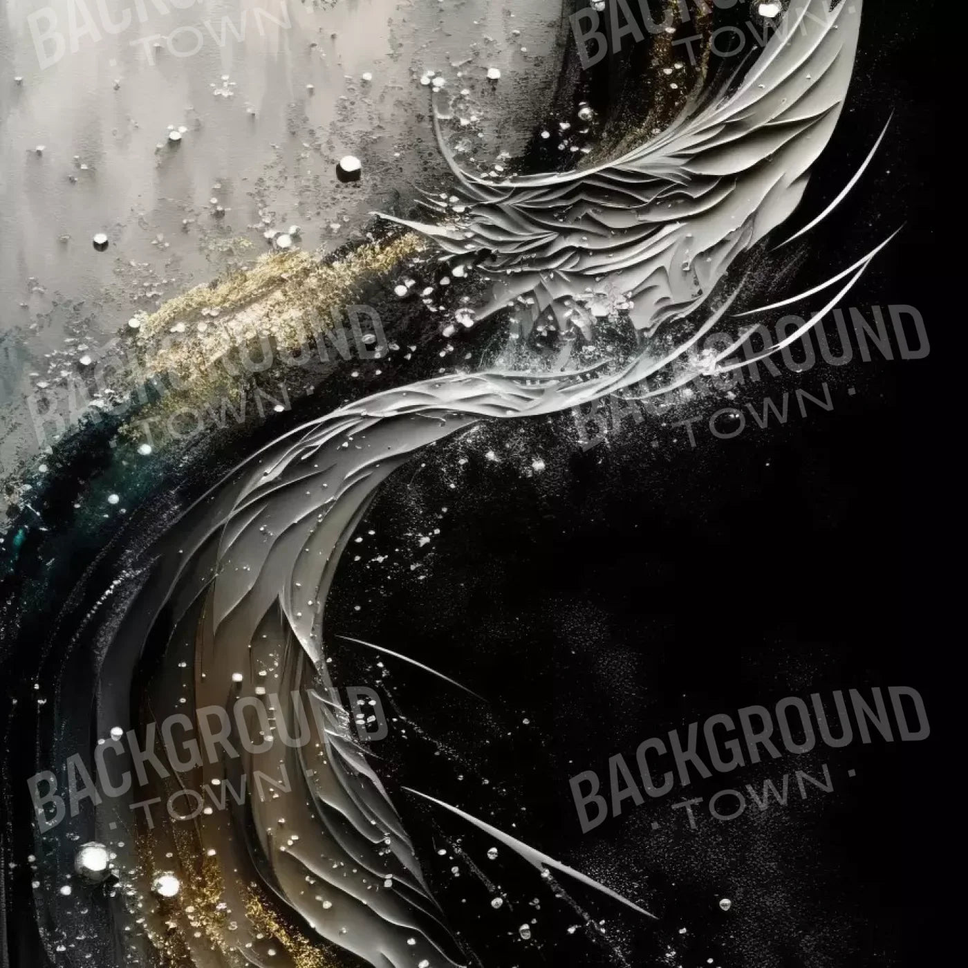 Abstract In Gold And Black 8X8 Fleece ( 96 X Inch ) Backdrop