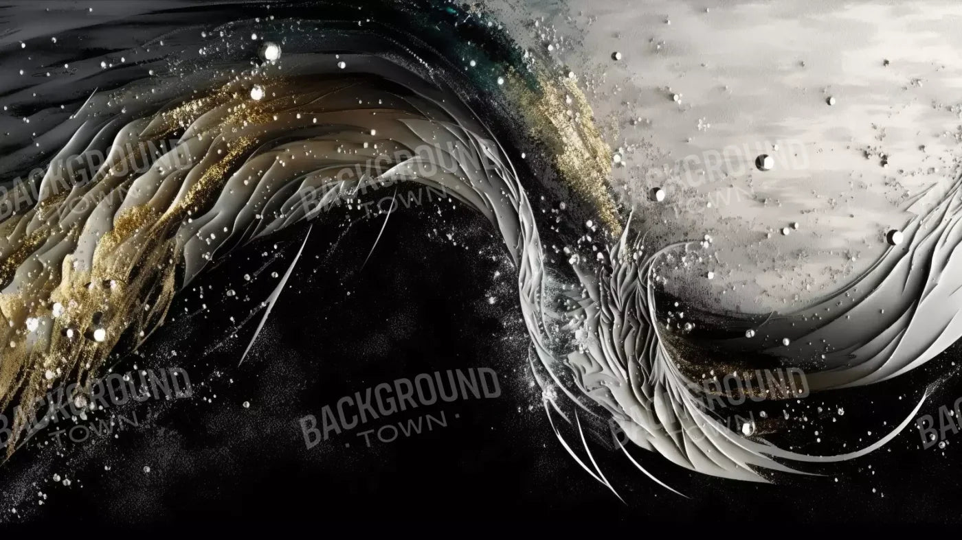 Abstract In Gold And Black H 14X8 Ultracloth ( 168 X 96 Inch ) Backdrop