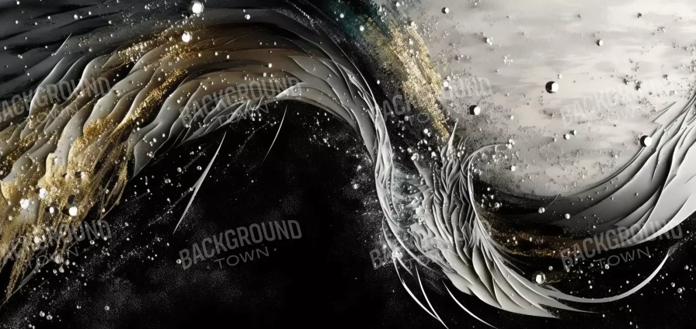Abstract In Gold And Black H 16X8 Ultracloth ( 192 X 96 Inch ) Backdrop