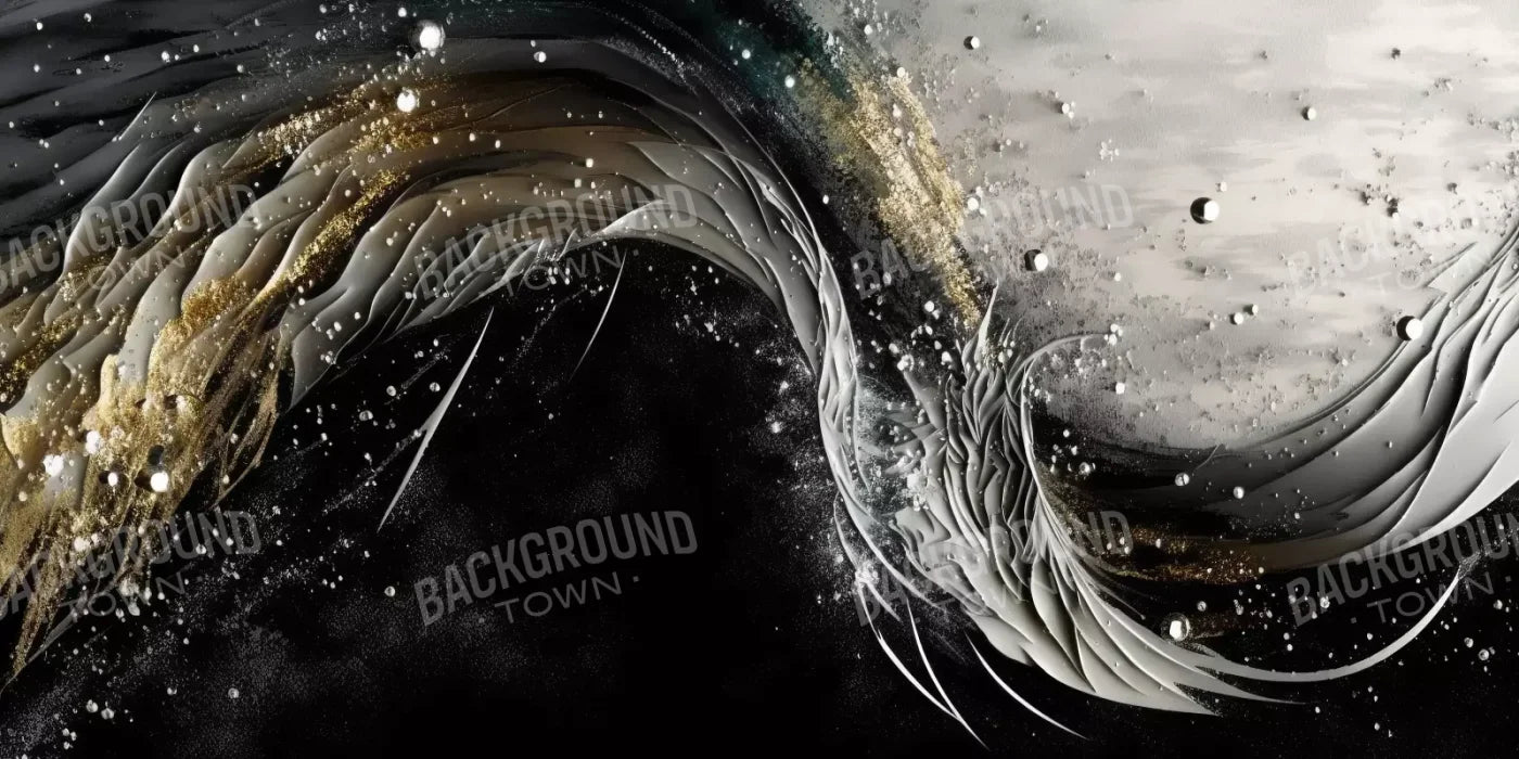 Abstract In Gold And Black H 20X10 Ultracloth ( 240 X 120 Inch ) Backdrop