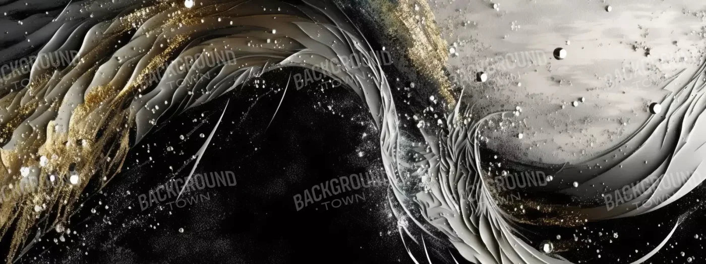 Abstract In Gold And Black H 20X8 Ultracloth ( 240 X 96 Inch ) Backdrop