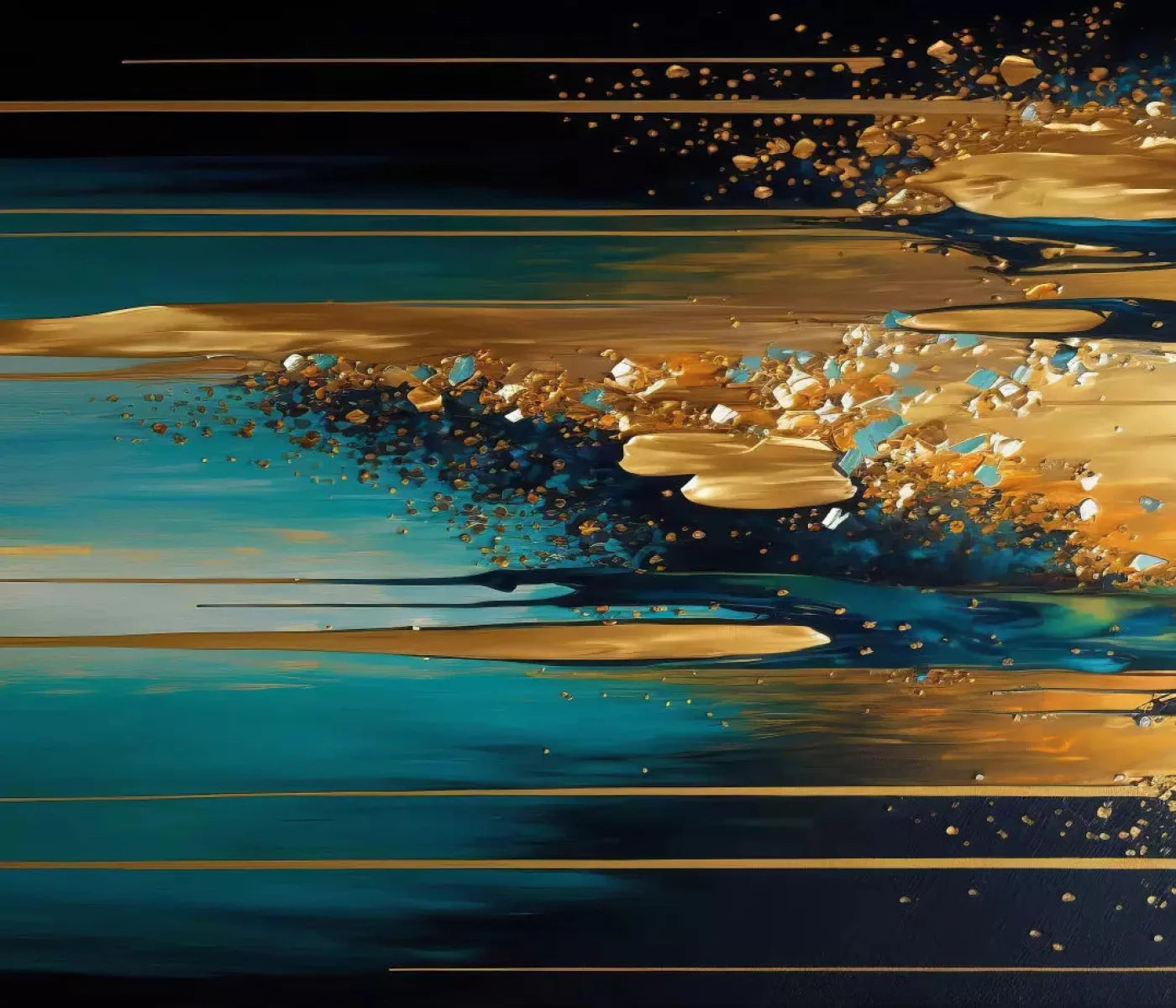 Abstract In Gold And Teal H 12X10 Ultracloth ( 144 X 120 Inch ) Backdrop