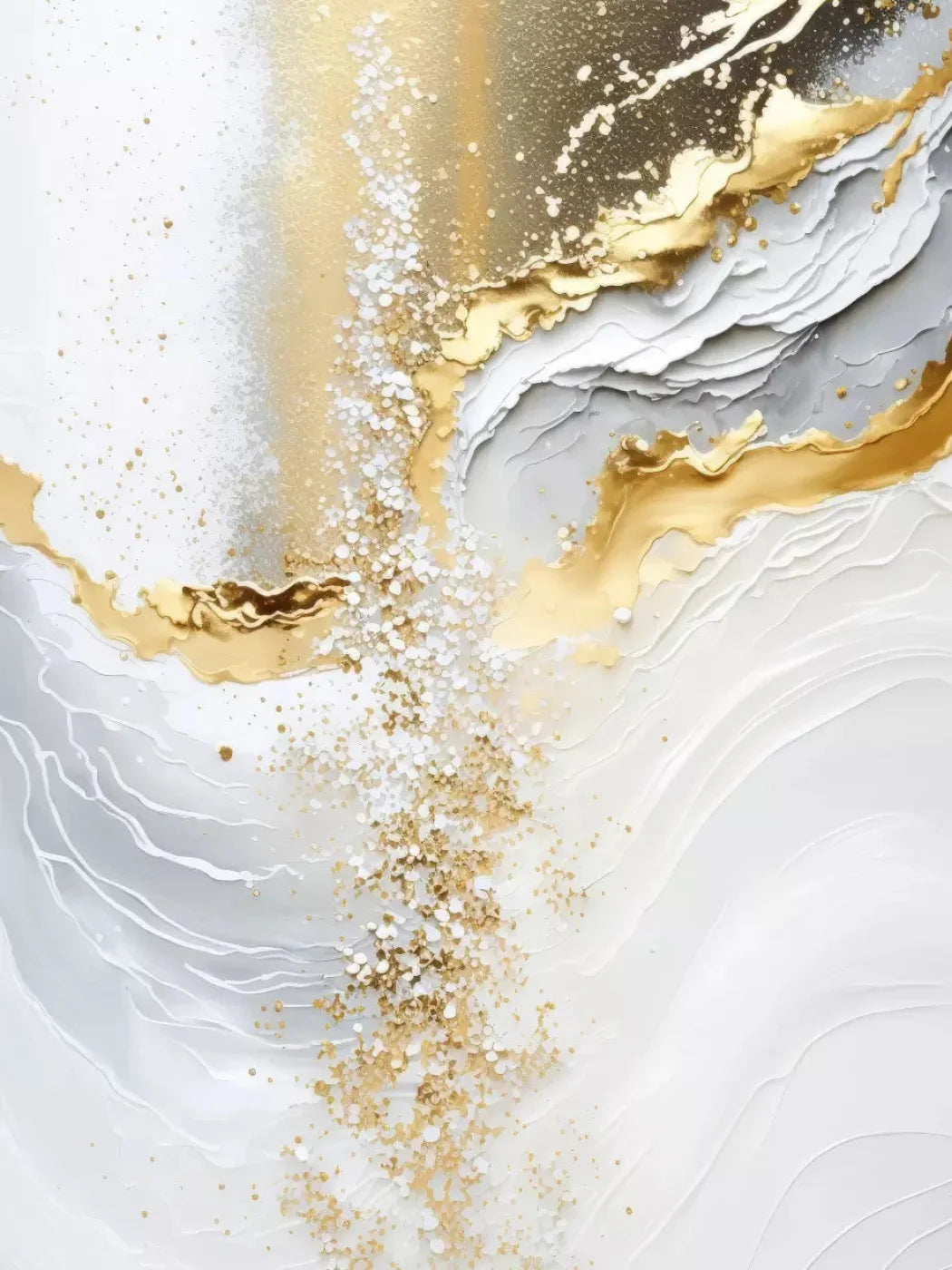 Abstract In Gold And White 5X68 Fleece ( 60 X 80 Inch ) Backdrop