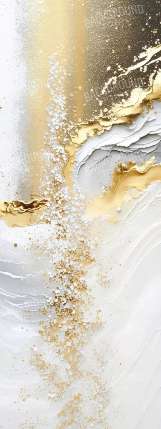 Abstract In Gold And White 8X20 Ultracloth ( 96 X 240 Inch ) Backdrop