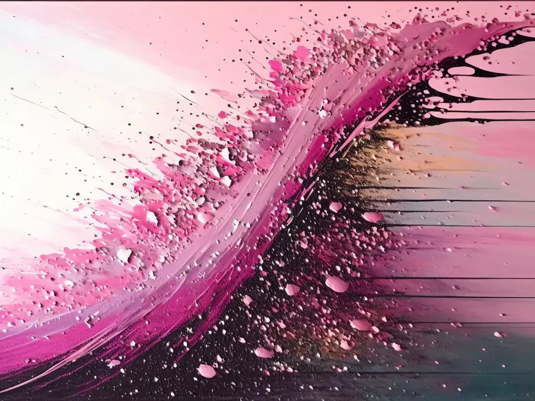 Abstract In Hot Pink H 68X5 Fleece ( 80 X 60 Inch ) Backdrop