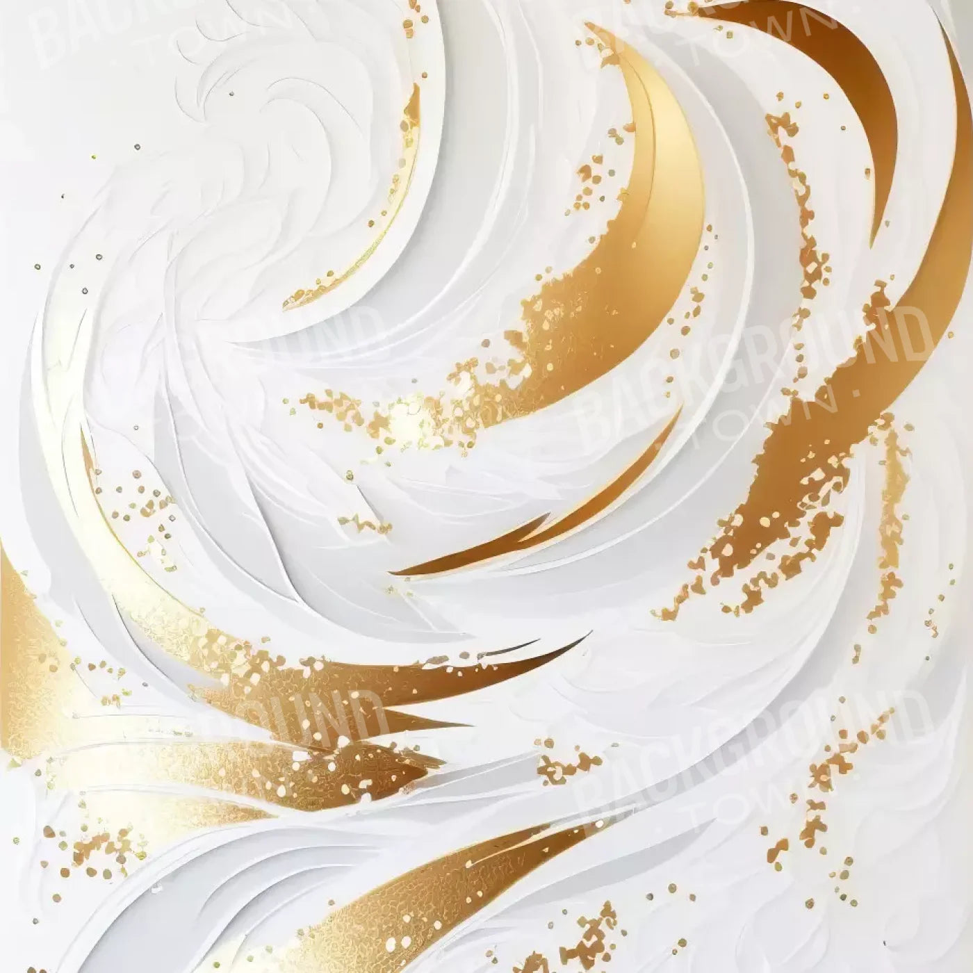 Abstract Swirl In White And Gold 10X10 Ultracloth ( 120 X Inch ) Backdrop