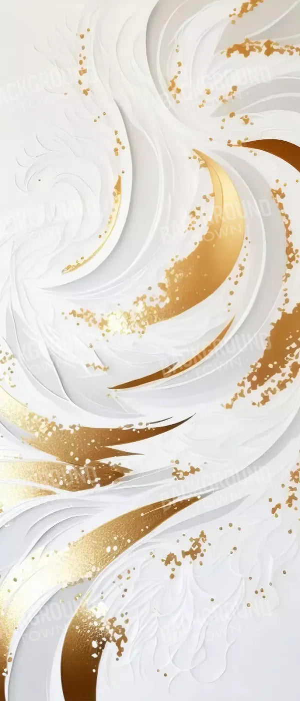 Abstract Swirl In White And Gold 5X12 Ultracloth For Westcott X-Drop ( 60 X 144 Inch ) Backdrop