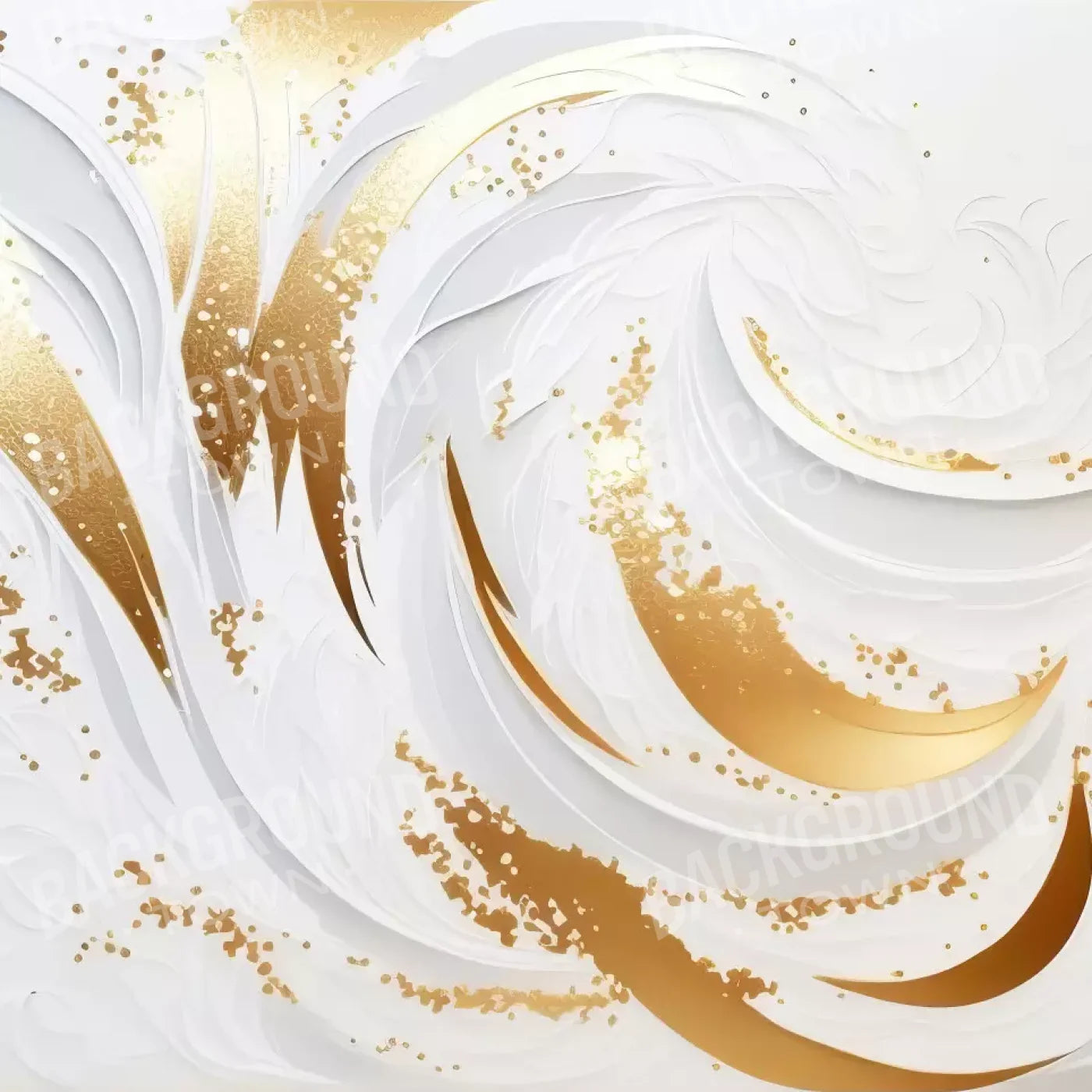Abstract Swirl In White And Gold H 10X10 Ultracloth ( 120 X Inch ) Backdrop