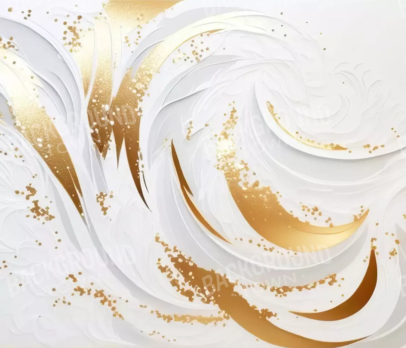 Abstract Swirl In White And Gold H 12X10 Ultracloth ( 144 X 120 Inch ) Backdrop