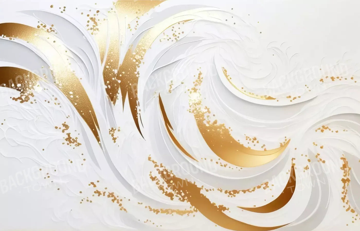 Abstract Swirl In White And Gold H 12X8 Ultracloth ( 144 X 96 Inch ) Backdrop