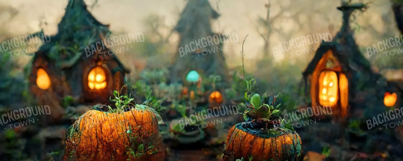After Hallows Eve Village I 20’X8’ Ultracloth (240 X 96 Inch) Backdrop