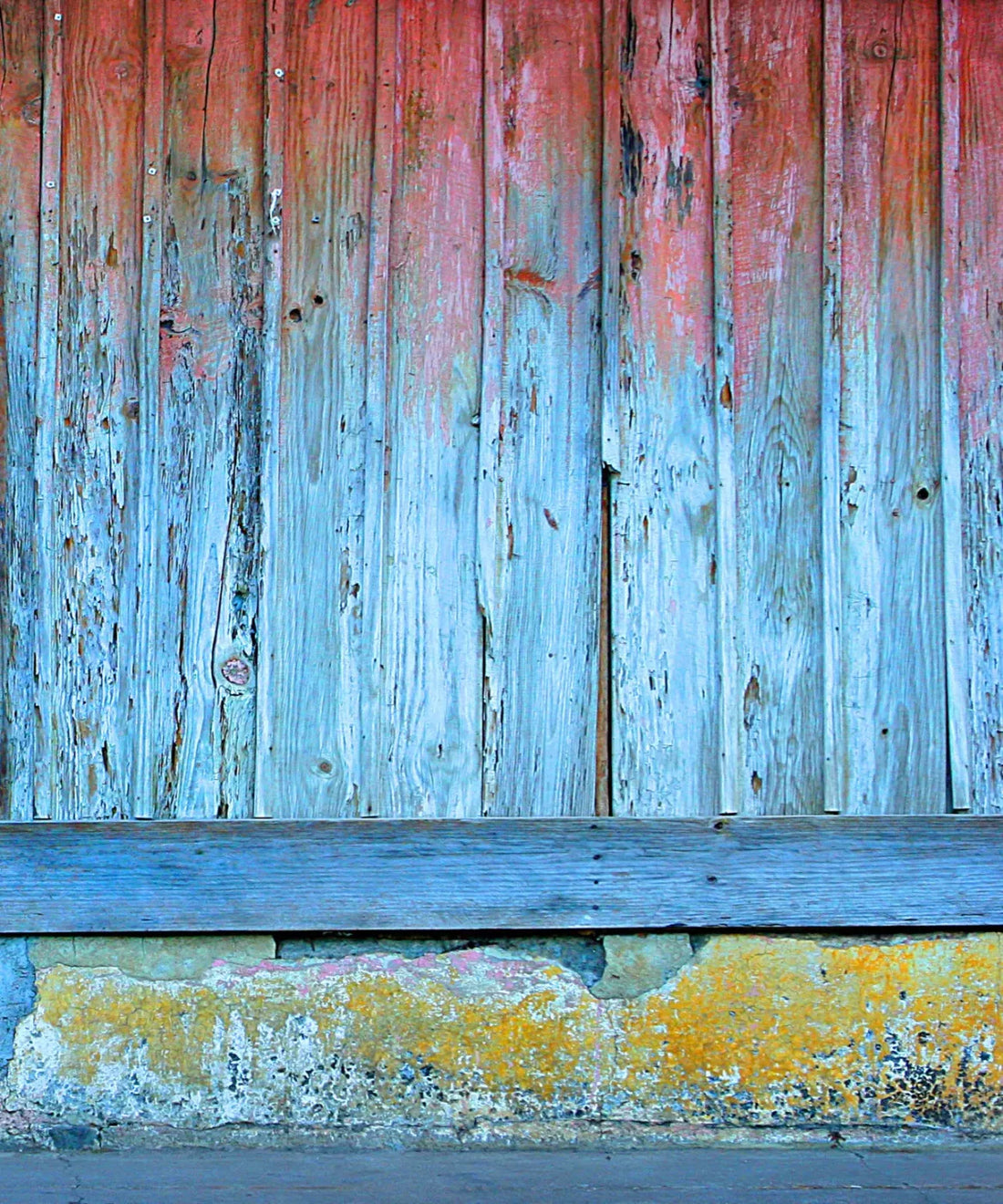 Red and Blue Aged Wood Backdrop for Photography