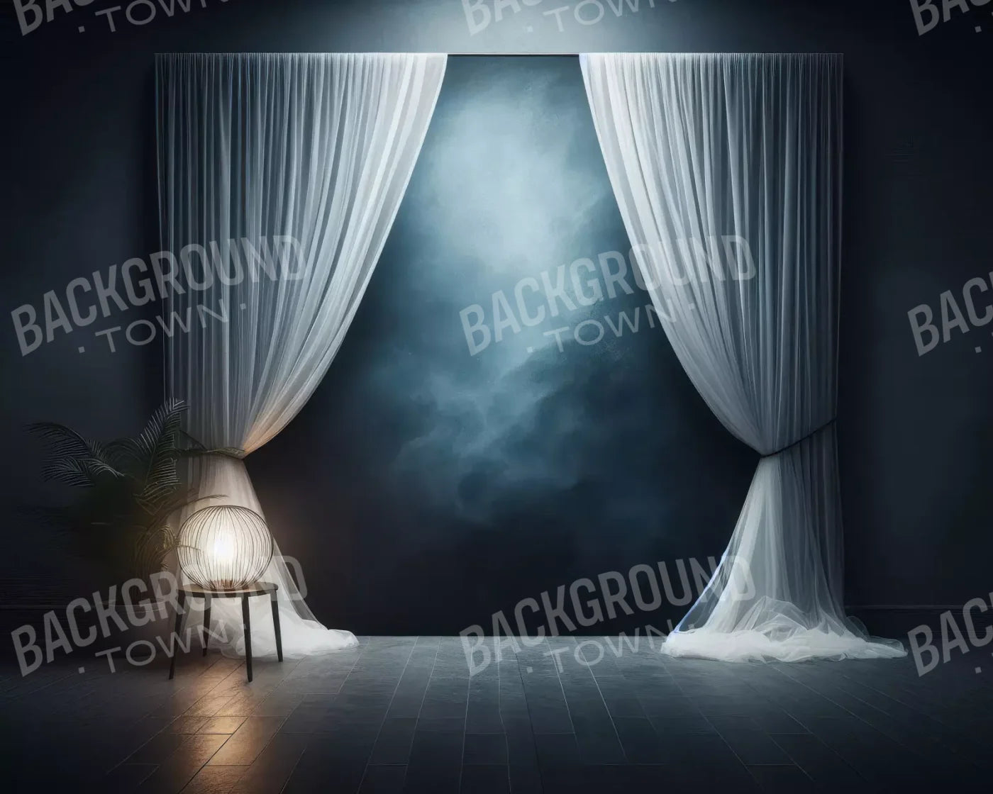 Amora Blue Curtain Wall 10’X8’ Fleece (120 X 96 Inch) Backdrop