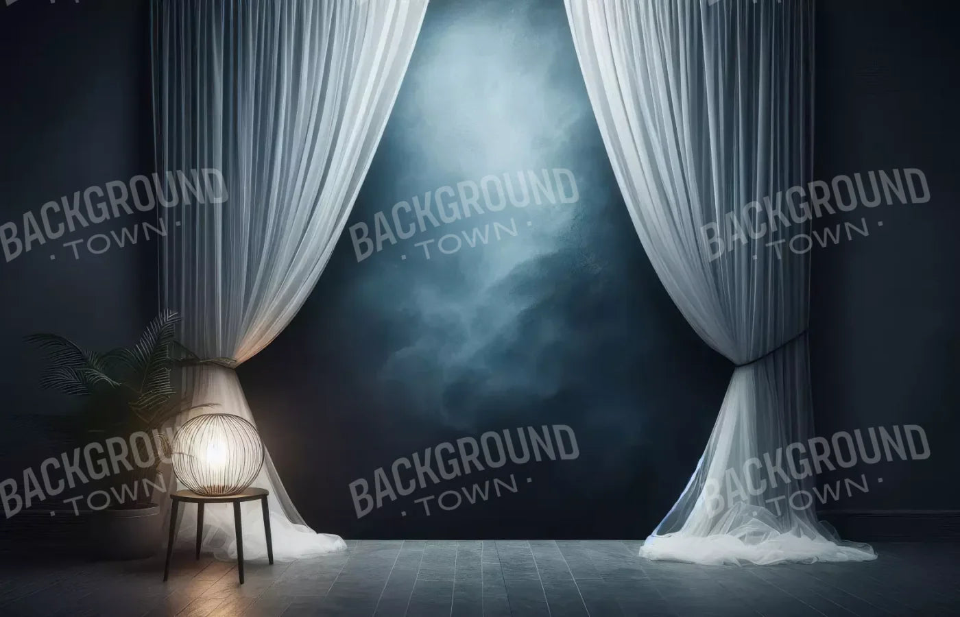 Amora Blue Curtain Wall 14’X9’ Ultracloth (168 X 108 Inch) Backdrop