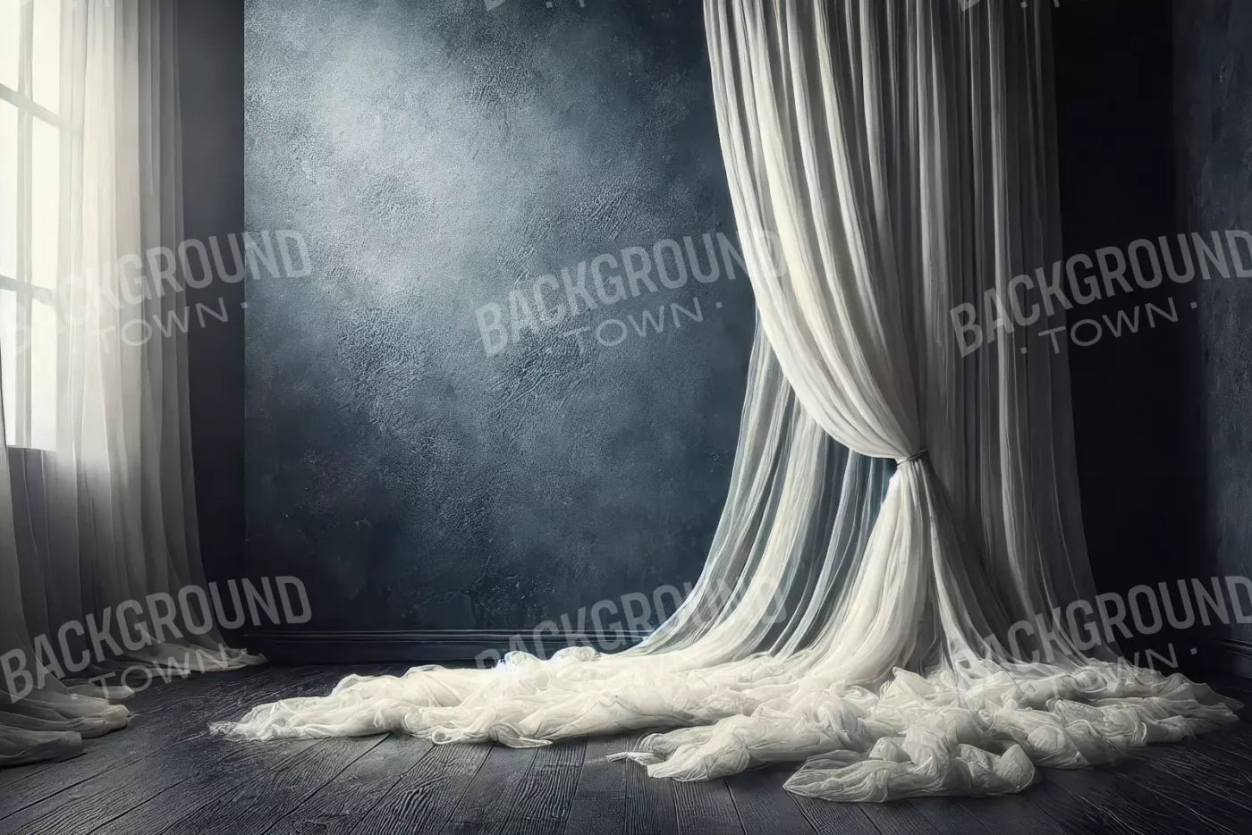 Amora Blue Curtain Wall I 12’X8’ Ultracloth (144 X 96 Inch) Backdrop