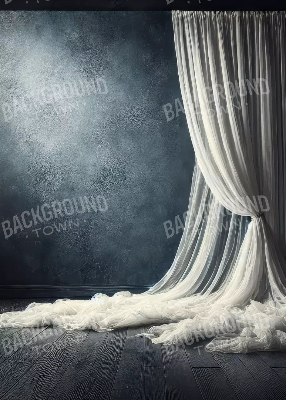 Amora Blue Curtain Wall I 5’X7’ Ultracloth (60 X 84 Inch) Backdrop