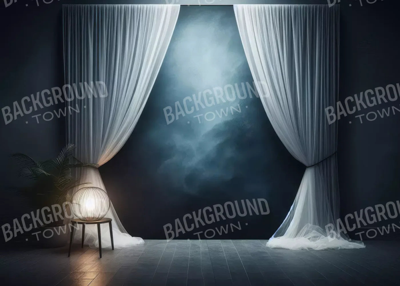 Amora Blue Curtain Wall 7’X5’ Ultracloth (84 X 60 Inch) Backdrop