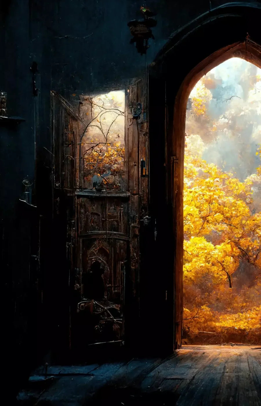 Ancient Autumn Doorway 9’X14’ Ultracloth (108 X 168 Inch) Backdrop