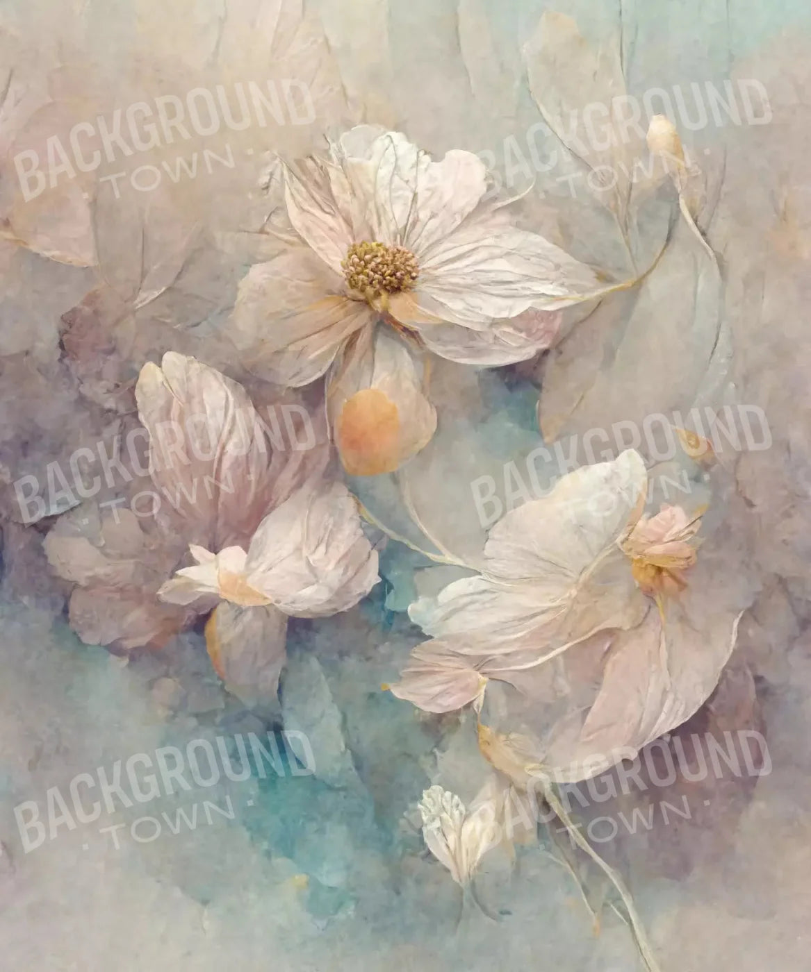 Beige Floral Backdrop for Photography