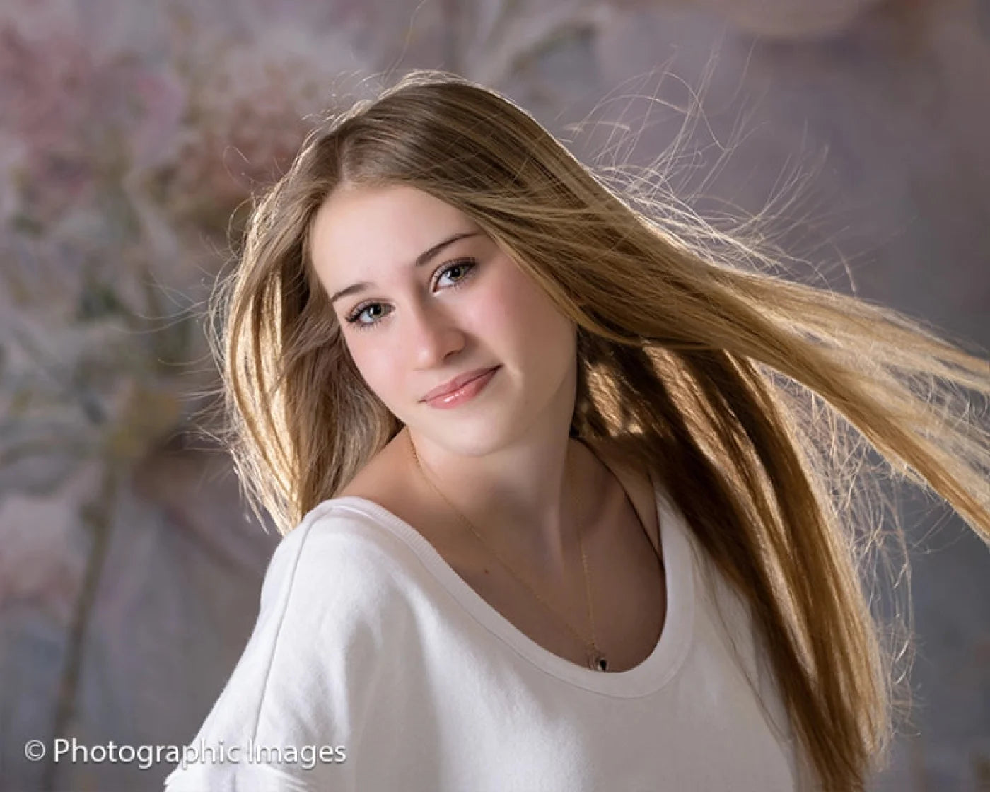 Beige Floral Backdrop for Photography