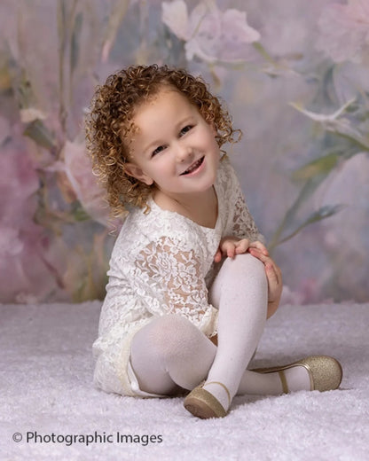Beige Floral Backdrop for Photography