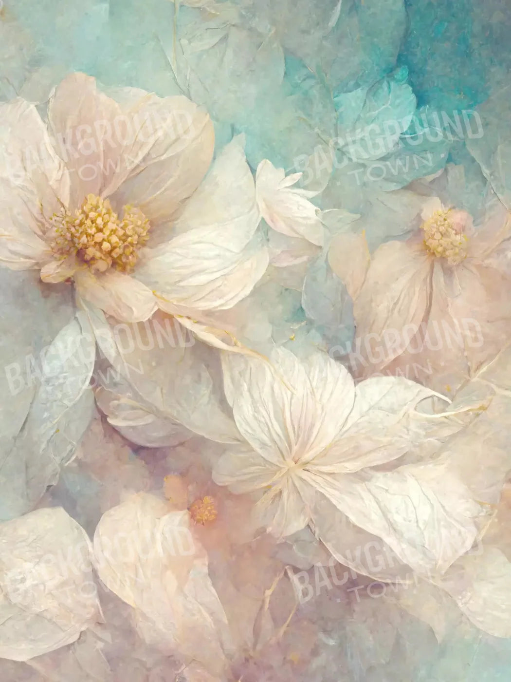 Angel Flowers 1 8X10 Fleece ( 96 X 120 Inch ) Backdrop