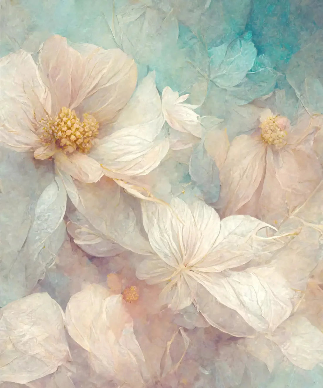 Beige Floral Backdrop for Photography