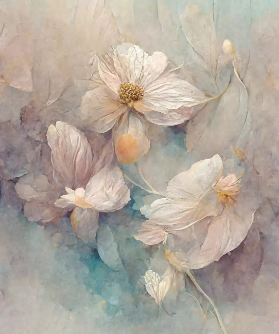 Beige Floral Backdrop for Photography