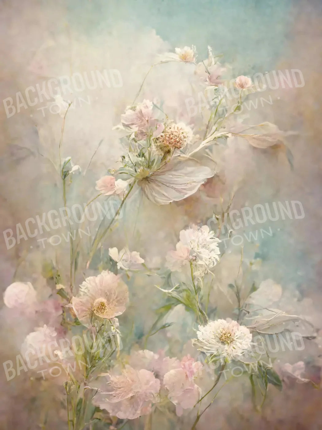 Angel Flowers 3 5X68 Fleece ( 60 X 80 Inch ) Backdrop