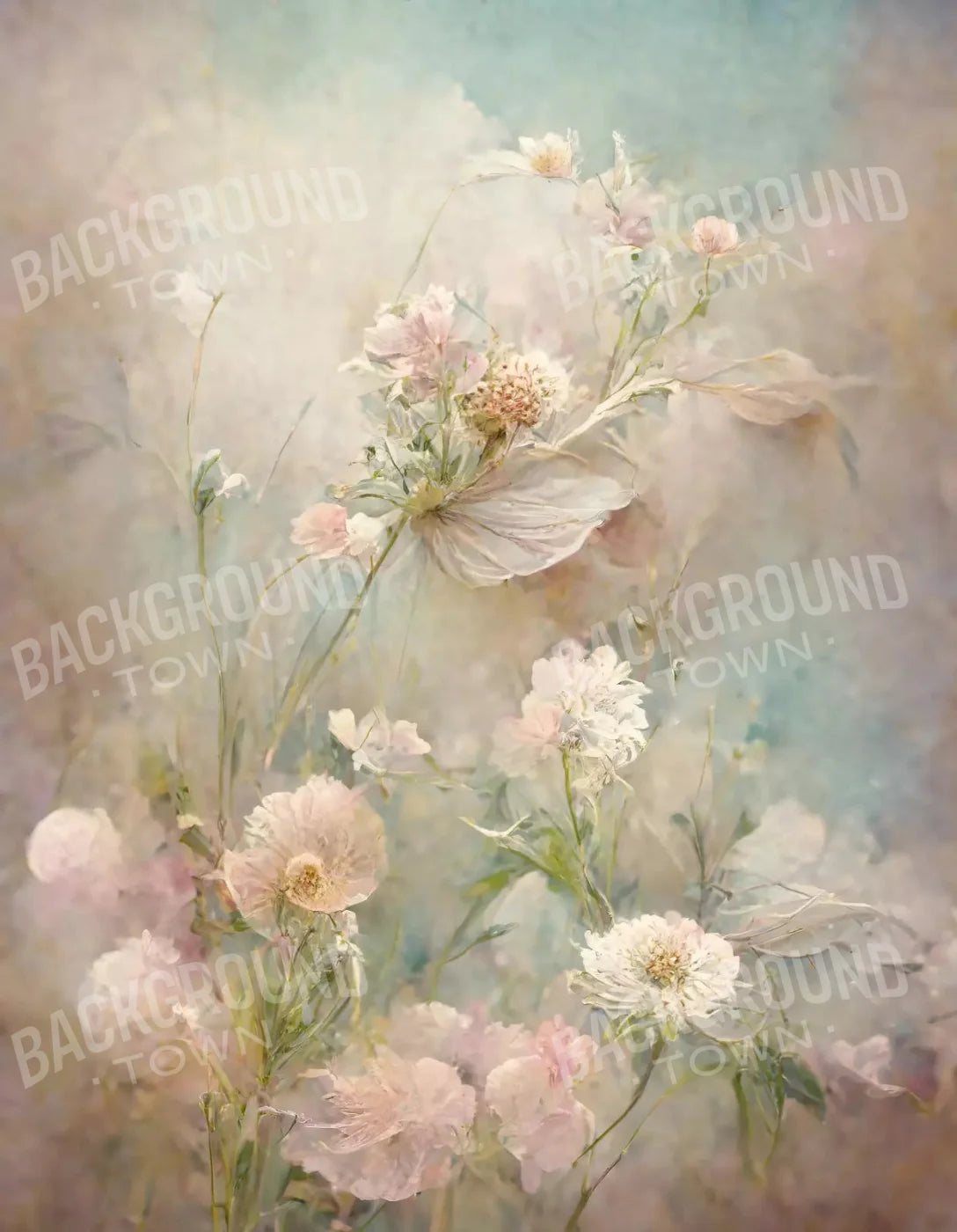Angel Flowers 3 6X8 Fleece ( 72 X 96 Inch ) Backdrop