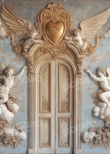 Angels And Cherubs With Door 5’X7’ Ultracloth (60 X 84 Inch) Backdrop
