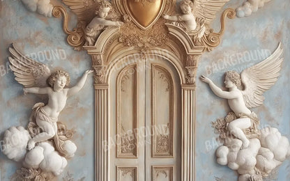 Angels And Cherubs With Door 8’X5’ Ultracloth (96 X 60 Inch) Backdrop